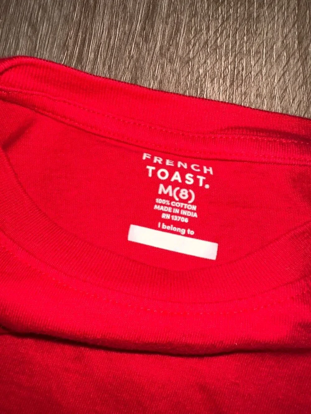 French Toast red long sleeve t-shirt youth boy size 8